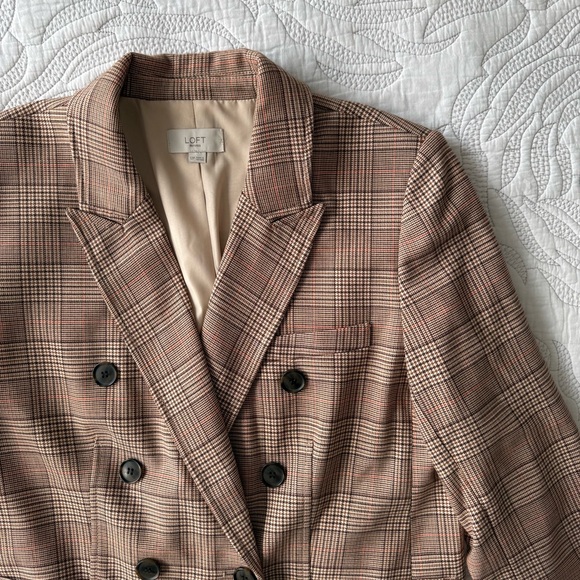 Loft - Petite Plaid Double Breasted Blazer - Picture 4 of 15